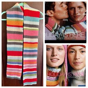 Vintage Gap Striped Scarf Holiday 2000 Wool Blend